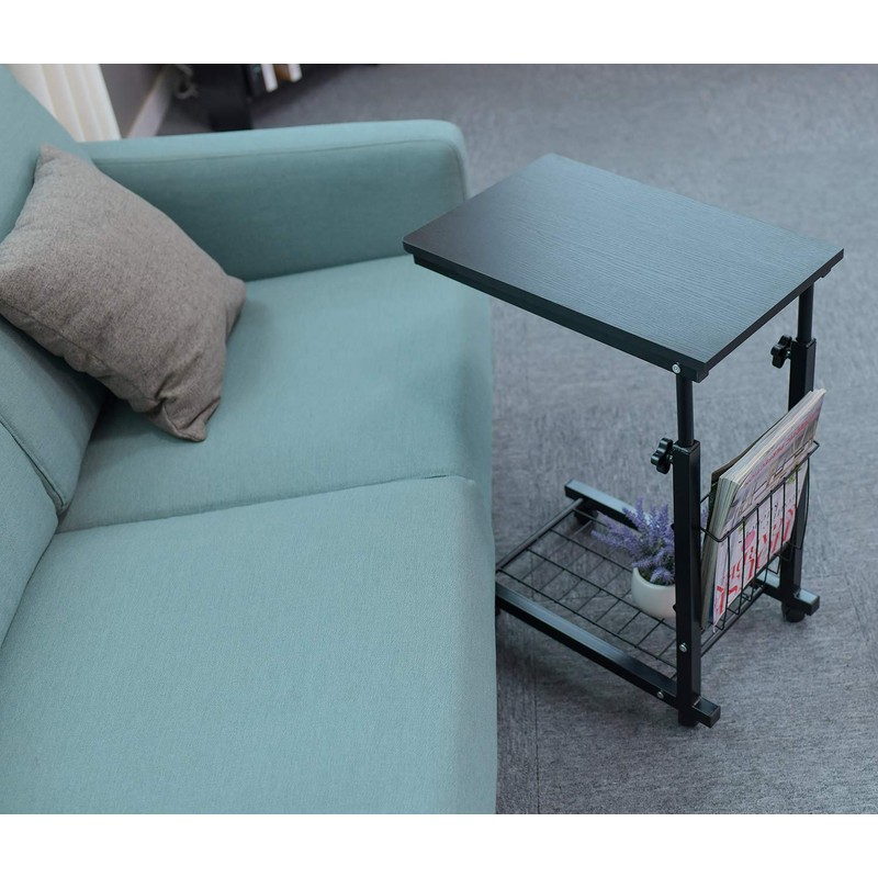 AIZ Overbed Table, Height Adjustable Sofa Side Slide Under Table,