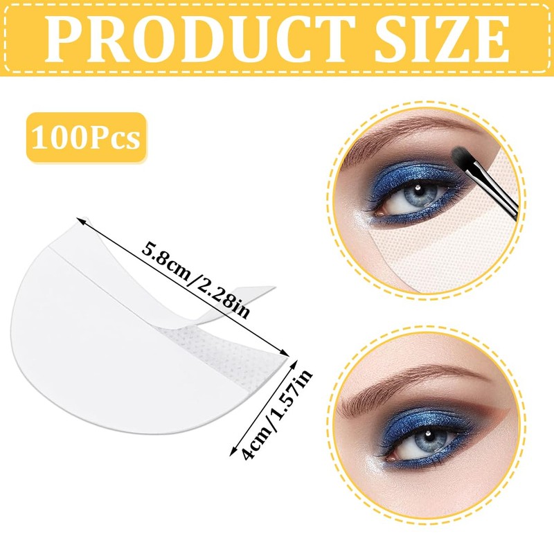 Pack of 100 eyeshadow protector pads, eye shadow stencils, eyelid