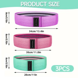 Resistance Bands for Women - 3 Level Squat Bands (20-70lbs) | Non-Slip Exercise Bands for Legs & Glutes | Yoga/Pilates | Portable Fabric Set