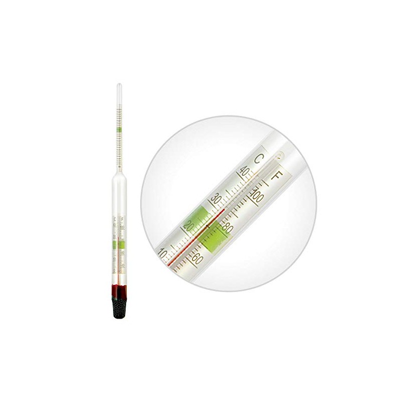 Fish Tank Aquarium Glass Float Hydrometer w/ Thermometer Salt Water