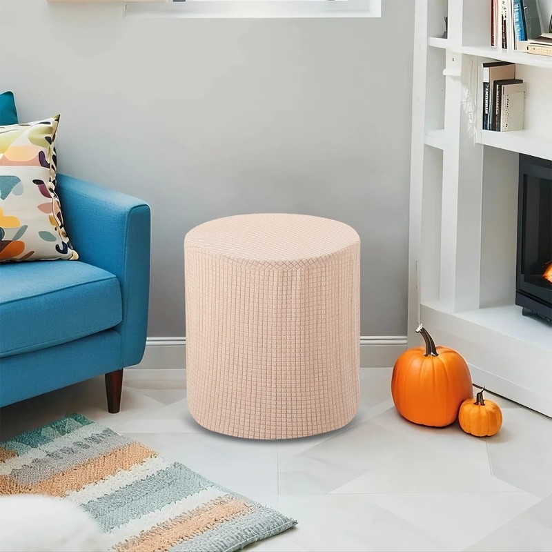 sourcing map Ottoman Cover Round, Stretch Ottoman Slipcover Fit Diameter
