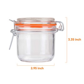 Encheng Glass Jars With Airtight Lids, 6 oz Mason Jars,Glass Jar With Leak Proof Rubber Gasket 200ml,Storage Jar With Hinged Lid for Home and Kitchen,GlassStorage Containers With Lids 12 Pack