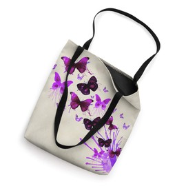 Beautiful Purple Gradient Butterflies Watercolor Nature Art Tote Bag