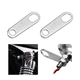 Dickno 2 PCS Motorcycle Turn Signals Brackets, Metal Vehicle Rear Indicator Light Location Holder with Hole, Straight 10mm Hole Shock Brackets, Universal Turn Signal Lamp Mounting Holder (Silver)