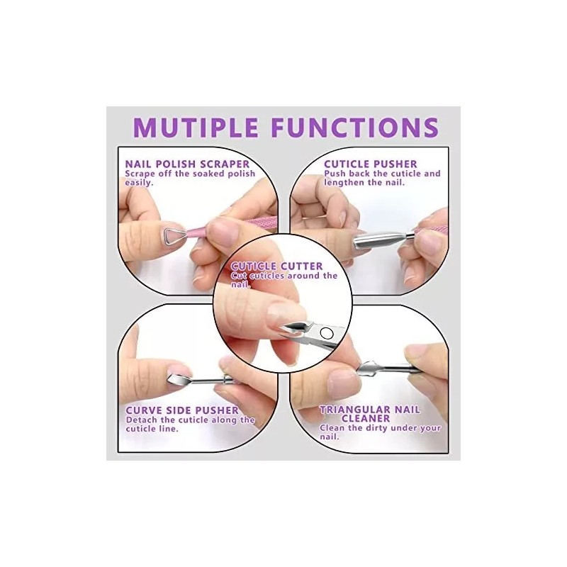 Decute Cortacutículas Profesional Acero Inoxidable, Rosa