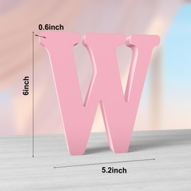 Aruatu 6 Inch Pink Wood Letters - Unfinished Wood Letters for Wall Decor & Craft Projects