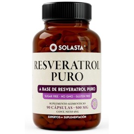 RESVERATROL  Solasta  Cpsulas de 500mg de Fcil Absorcin  Ingredientes Naturales de Alta Calidad  90 Cpsulas                                           