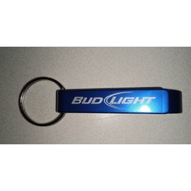 Budweiser Bud Light Metal Bottle Opener Keychain, 2.5", New.