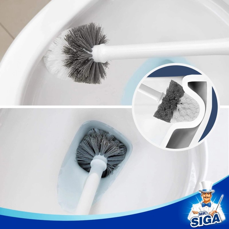 Sigma MR.SIMA Toilet Bowl Brush and Holder, Premium Quality, White,