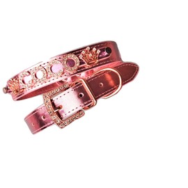 Rhinestone Dog Collar | Bling Dog Collar | Presonalized Dog Collar | The Pastels | XS S M or L (XS w/Leash, Sparkle Pink)