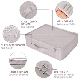 Suitcase Organiser, Clothes Bags for Travel, 8-Piece Set, 7 x Colours, Travel Luggage Organisers Including Waterproof Shoe Storage Bag, Convenient Compression Bags For Travellers, grey