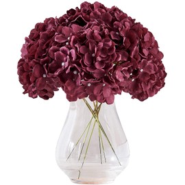 KISLOHUM Cinnamon Rose Artificial Hydrangea Flower Heads Hydrangea Silk Flowers with Stems for Wedding Centerpieces Bouquets DIY Floral Decor Home Decoration,Pack of 10pcs