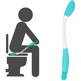 Toilet Paper Aid Wiper Toilet Tissue Aids Tool 15" Long Handle Reach Comfort Bottom Wiper Self Assist Wiping Toilet Aid Self Wipe Helper Assist Holder for Pregnant Elderly Disabled Limited Mobility