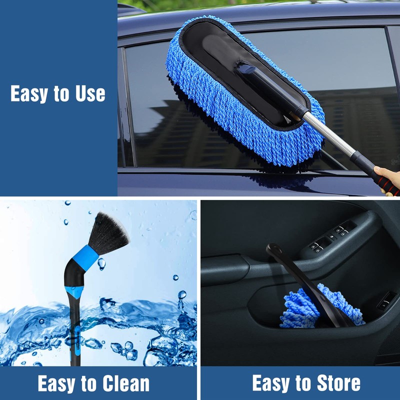 YeewayVeh Car Duster Kit, 3 Pack Car Detailing Brush Set
