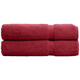 Luxury Hotel & Spa Collection Highly Absorbent, Quick Dry 100% Turkish Cotton 700 GSM, Eco Friendly Towel, for Bathroom Oversize Dobby Border Bath Towels 35 X 70 (Bath Sheet Towel Set of Cranberry)