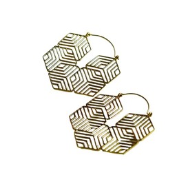 hoops earring in golden finish, statement earrings for women fashion jewelry in brass
