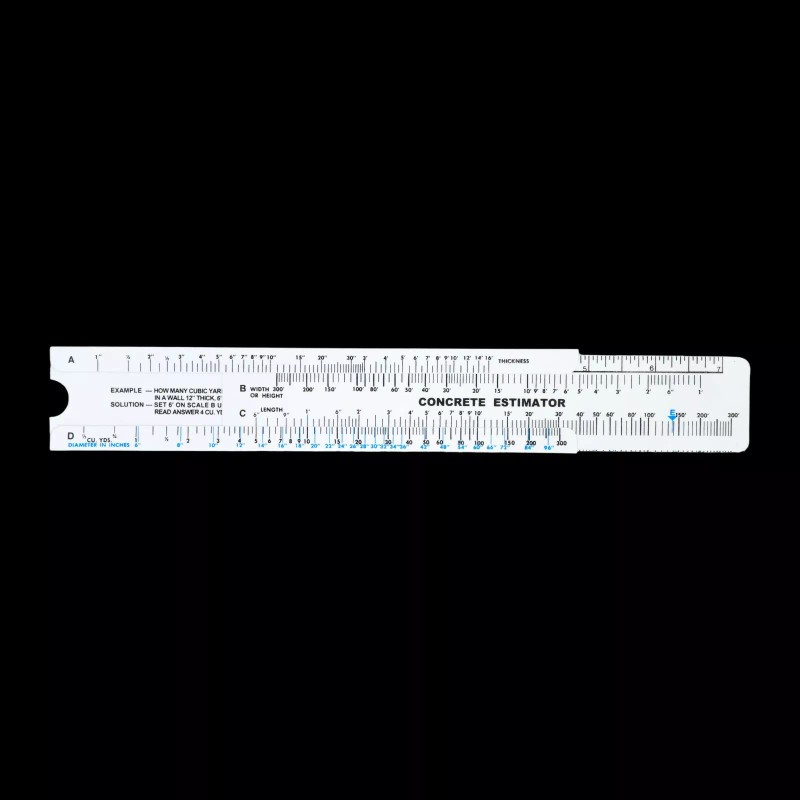 Concrete Slide Ruler 300 Yard Volume Calculator Slide Rule MADE