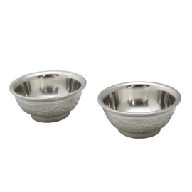 Osaka Tinware (Suzuki), Round Bokoko Shiraiwame, Capacity: 0.7 fl oz (20 ml), 2 Pieces, Gift Wrapping Specifications