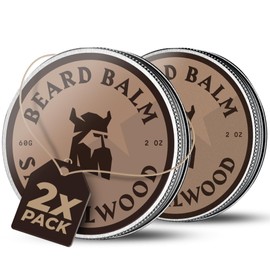 Striking Viking Natural Beard Balm for Men - 2 Oz, Sandalwood - Hydrating Beard Conditioner with Argan & Jojoba Oil - Softening Facial Hair Infusion with Shea Butter