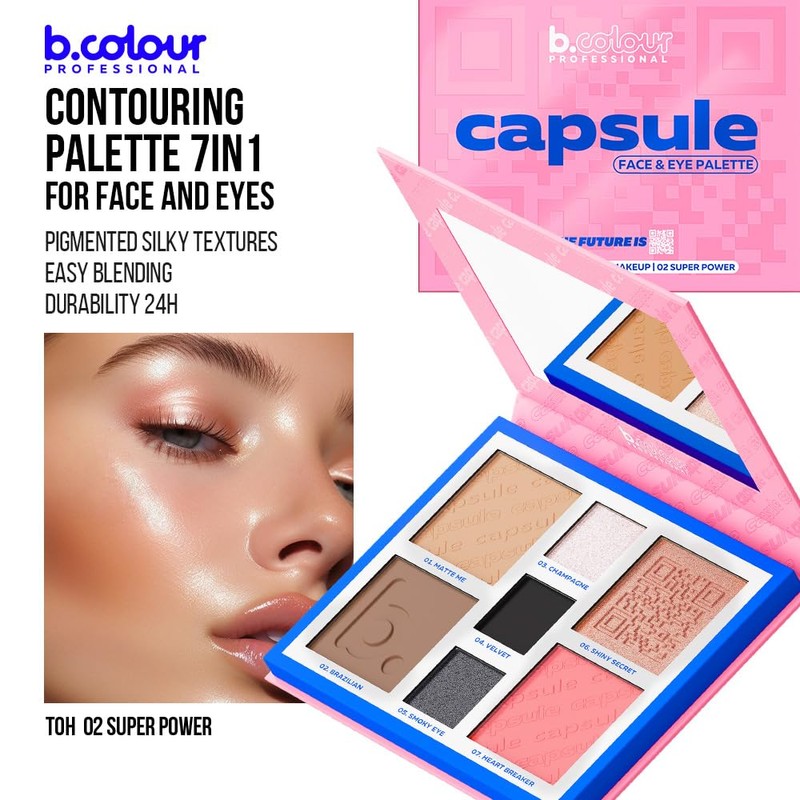 Contouring Face and Eyes Palette / 02 Super Power, Pro