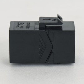 ICC Voice Keystone Jack - Keystone Coupler with Pin 1-1 for HD Style, RJ11, 6P6C - UL Listed Phone Network Cable Connector - TIA Compliant - Black - Pack of 1