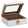 Quality Importers Capri Desktop Humidor with Tempered Glasstop, Cedar Divider,