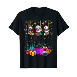 Labrador Retriever Christmas Lights Gift Funny Xmas Socks Do T-Shirt