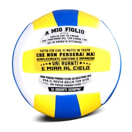 Uloveido To My Daughter Volleyball, To My Son Football, Inspirational Sports Gift Outdoor Indoor Training Balls (Volleyball-A MIO FIGLIO)