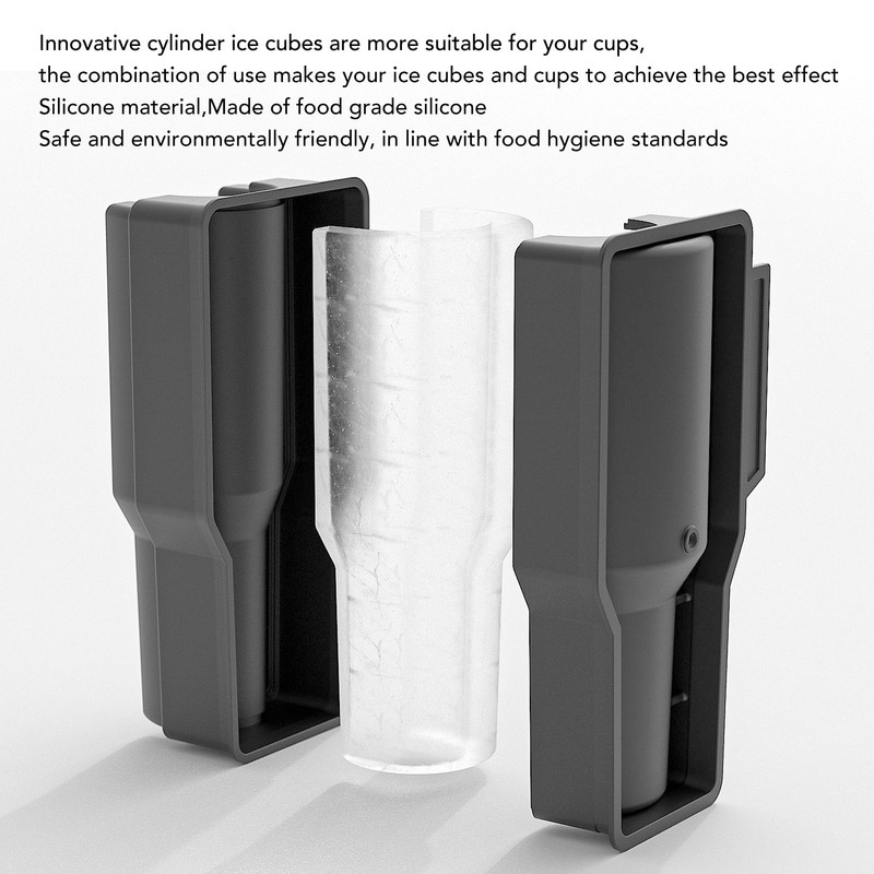 2pcs Cylinder Ice Cube Tray Professional Easy Release Large Capacity