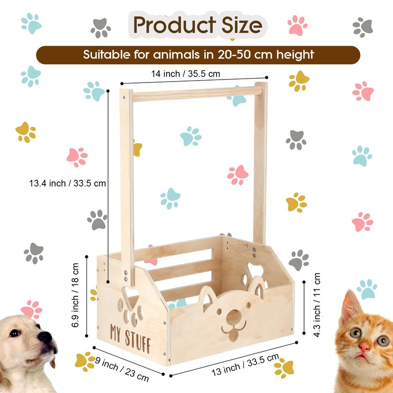 Chunful Dog Closet Wooden Pet Wardrobe Closet Dog Toy Storage