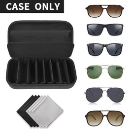 Travel Sunglass Organizer Case for Sojos/for Goodr/for Quay Polarized Sunglasses Men Women, Trendy glasses Storage Holder for Retro Oval/Rectangle Aviator Shady Rays Sun glasses (Bag Only), Black,L