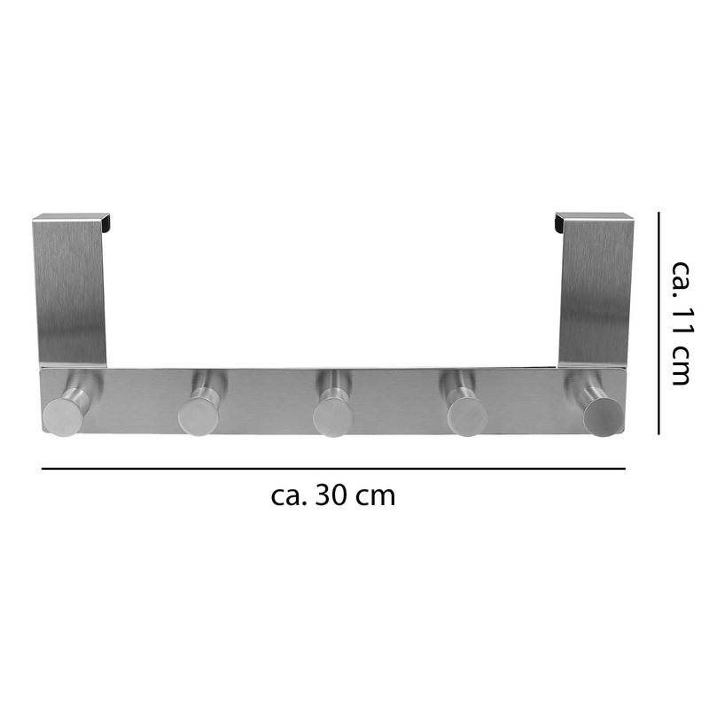 VonBueren Door Coat Rack for Hanging, Stainless Steel, 30 cm,