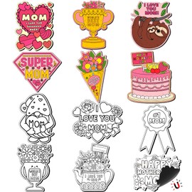 36 PCS Mother's Day Magnets Craft Set,Color Your Own Mothers Day Magnets Craft DIY Blank Best Mom Crafts Kit Decorations for Mother's Day Birthday Party Home Activities