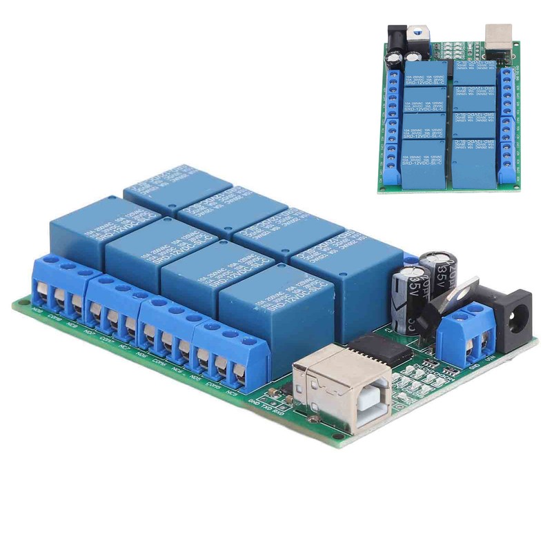 8 Channel Relay Module DC12V UART Serial Port Switch PLC