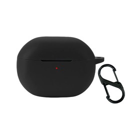 QWYJ for SoundPEATS Capsule3 Pro Case Carcasa Protectora de Silicona, para SoundPEATS Capsule3 Pro Funda de Carga Portátil con Mosquetón Llavero Anti-perdida (Negro)