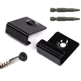 Premium Stainless Steel Hidden Deck Fastener Starter Clips 100/Box for Grooved Edges of Composite Decking Boards to Joists, with Stainless Steel Screws and 02 Square Driver Bit