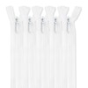 MARARDI [Pack 5] Invisible Zippers [White] Nylon [50 cm] Sewing