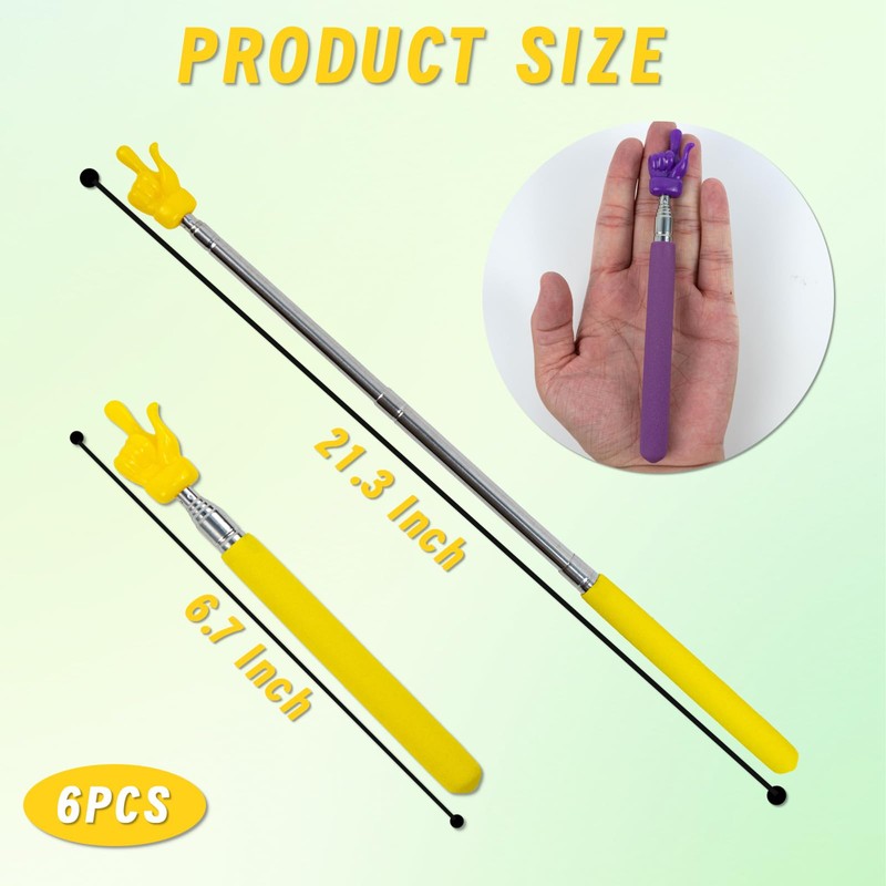 6 pcs Telescopic Teachers Pointer Teachers Pointer Sticks Mini Retractable