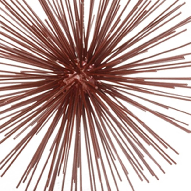 Homeroots 8" Red Spiked Iron Decorative Orb Tabletop Sculpture