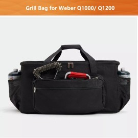 NOELIFE Grill Carry Bag for Weber Q1000 Q1200 Liquid Propane Grill, 600D Water-resist..