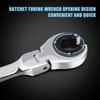 LOSCHEN 1PC 19mm Open Flex-Head Ratcheting Wrench, Metric Ratcheting Spanner