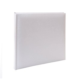 Kenro White Satin Wedding Photo Album for 200 Photos 6x4 inch / 10x15cm with Memo Space to Write Beside Each Photograph, Gift for Christening Anniversary New Baby Celebration, Slip-In Pages - KD152