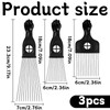 Pack of 3 Afro Hair Comb, Metal Curling Comb, Various