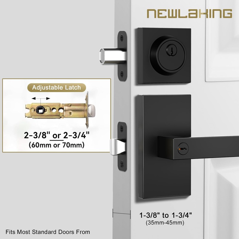 Newlaking Exterior Door Handle with Single Cylinder Deadbolt Lock