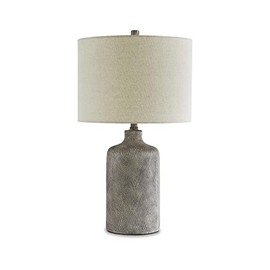 Signature Design by Ashley Linus Modern 25" Ceramic Table Lamp, Natural Stone Finish