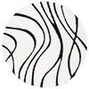 SAFAVIEH Florida Shag Collection 4' Round Ivory / Black SG471