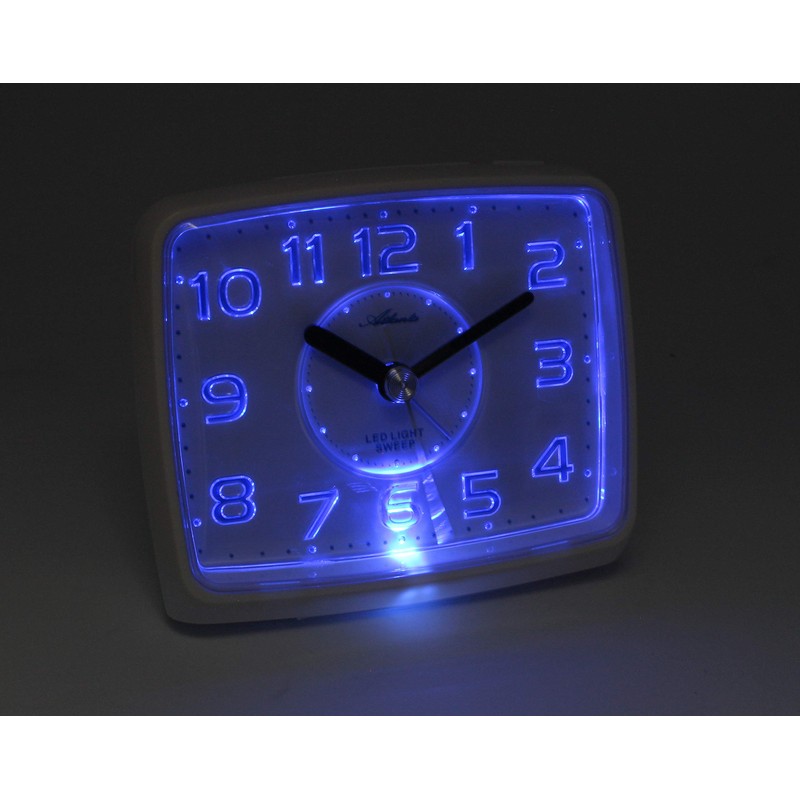 Atlanta 1979-0 Alarm Clock without Ticking with Light Analogue White
