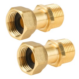 YEAUPE PRO Brass Screw Connection Both Sides Equal G1/2 Inch x G1/2 Inch (AG Diameter 20.3 mm x Inner Thread Diameter 19.5 mm), Brass Movable Screw Connection Passage with Sealing Rings and PTFE