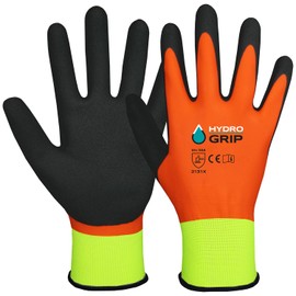 ACE HydroGrip 2 Pairs of Protective Gloves - Work Gloves Against Moisture - Waterproof Coating - 07/S (Pack of 2)