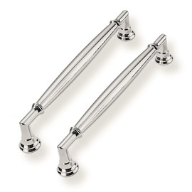 CABDM 2 Pack 6 Inch Hole Center Polished Nickel Cabinet Pulls Heavy Duty Solid Round Cabinet Pulls Kitchen Cabinet Hardware for Cupboard Drawer Handles Dresser Pulls